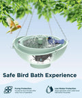 Solar Bird Bath Fountain With 3 Spray Modes And 2L Capacity, Hybrid Solar And Battery Powered Run Time, hanging with birds