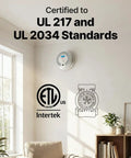 Installed 10-Year Battery 2-In-1 Smoke And Carbon Monoxide Alarm Detector With Large LCD Display For Easy Reading UL 217 Certified