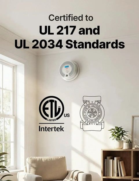Installed 10-Year Battery 2-In-1 Smoke And Carbon Monoxide Alarm Detector With Large LCD Display For Easy Reading UL 217 Certified