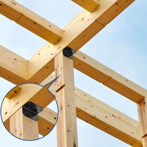 Badass Galvanized L Brackets For Wood 2X4 Inch Corner Braces Heavy Duty Angle Hardware For Deck Framing And Thick Beam Support 15 Piece Rust Proof Steel Kit Built Tough mounted for timber support