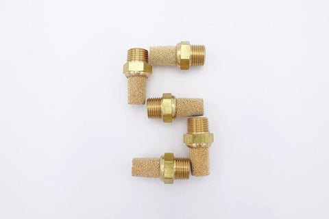 Heavy Duty Solid Brass And Sintered Bronze Pneumatic Air Muffler Crushes Compressor Racket Flat And Keeps Airflow Smooth As Butter Flawless One Eighth Inch Male Npt Threading For Any Sharp Rig Or Workshop Build
