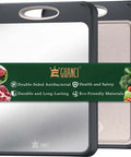2 In 1 Stainless Steel And Wheat Straw Cutting Board For Kitchen Double Sided For Meat And Veggies Easy To Clean Large 16 By 11 Inches