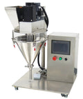 Rock Solid Semi Automatic Powder Filling Machine Crafted From Heavy Duty Stainless Steel With No Fuss Touchscreen Setup Perfect For Quick Desktop Packing Tasks Smooth Stepper Motor Drives, front view.