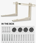 Beefed Up Heavy Duty Wall Mount Bracket For 7000 To 12000 BTU Mini Split AC Units Up To 400 Lbs with installation hardware shown