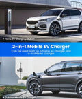 Heavy Duty Level 2 Ev Charger With 24 Amp Adjustable Output For Electric Vehicles Includes Dual Voltage Plugs at home and outdoor.