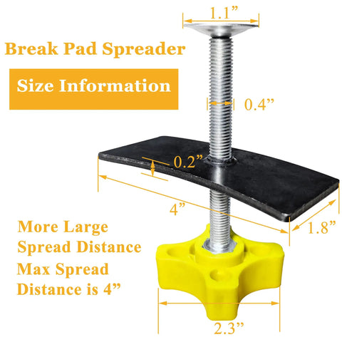 Disc Brake Pad Spreader And Caliper Piston Tool For Cars And Light Trucks, with size information and measurements shown.