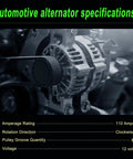 Alternator Replacement For 2007 2012 Nissan Altima, Sentra, X-Trail 2.5L L4 Engine displayed with specs on screen