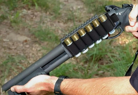 Side Saddle Shotgun Shell Carrier For 12 And 20 Gauge Holds 6 Rounds Tactical Buttstock Ammo Card With MOLLE Attachment And Adhesive Back Sticker Durable 1000D Nylon Shell Holder