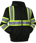 Hi-Vis Safety Zip-Up Hoodie Sweatshirt For Men And Women With Reflective Strips And Extended Trims Class 3 PPE Fleece Work Jacket