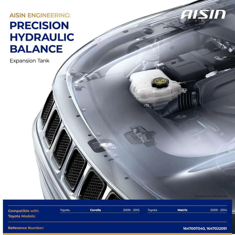 Keep Your Daily Driver Runnin Slick With This Premium Coolant Reservoir Expansion Tank With Cap designed for quick replacement, shown installed in Toyota engine bay.