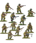 28mm US Airborne miniatures from Bolt Action Third Edition Starter Set for WWII Tabletop Battle