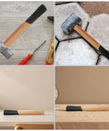 Wooden Hammer Handle Replacement With Ergonomic Grippable Design for masonry and square head hammers on workbench
