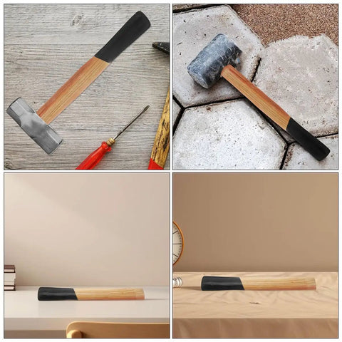 Wooden Hammer Handle Replacement With Ergonomic Grippable Design for masonry and square head hammers on workbench