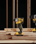 Xtreme 12V Max Brushless Drill And Impact Driver Combo Kit With Three Eighth Inch Ratcheting Chuck on wooden planks