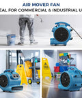 Beastly Drying Power Industrial Strength 3000 CFM Air Mover Blower Fan for floor drying and carpet drying in industrial setting