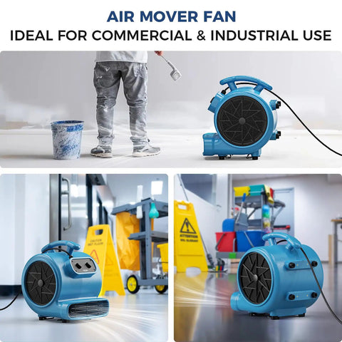 Beastly Drying Power Industrial Strength 3000 CFM Air Mover Blower Fan for floor drying and carpet drying in industrial setting