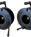 Two Pack Heavy Duty Portable All Metal Cable Reels With Lock Stops Each Reel Holds 722 Feet Of 6mm Cable Total Two Reels