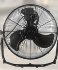 Close-up of 20-Inch Floor Fan And Wall Mount Air Mover For Home, Garage, And Job Site Use With High Velocity Airflow