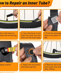 Step-by-step guide repairing All In One 16x1.75 Bike Tire And Inner Tube Set with Repair Kit 2 Pack for MTB, BMX, Kids Bikes.
