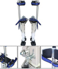 Adjustable 15 To 23 Inches Aluminum Drywall Stilts For Painting And Cleaning With Skid Resistant Rubber Soles and blue straps
