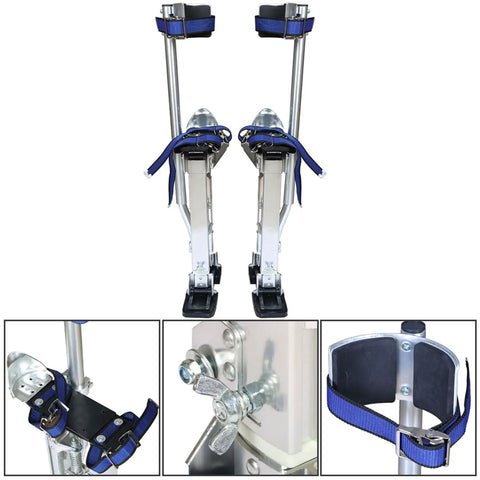 Adjustable 15 To 23 Inches Aluminum Drywall Stilts For Painting And Cleaning With Skid Resistant Rubber Soles and blue straps