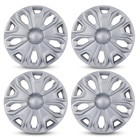 Set of 4 Ford Transit Hubcap Wheel Covers 16 Inch Silver Replacement for 2015 to 2026 steel wheels with 5 lug pattern.