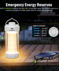 Rechargeable Camping Lantern With RGB Light 550LM Brightness Waterproof Tent Light with phone charging feature on table