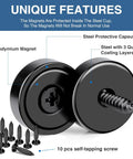 MIKEDE neodymium cup magnets with holes, black steel capsule, 70 lb pull; 10-pack with self-tapping screws
