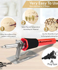 Pro Grade Wood Burning Kit With Letters For Pyrography Adjustable Temperature Pen Safety Stand 27 Tips and A Plug Type