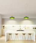 Super Easy Install Green Glass Plug In Pendant Light giving your place that killer modern vibe with elegant green glass design in kitchen.