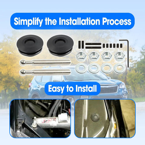 Heavy Duty Two Pack Quick Release Hood Latch 2 44 Inch Forged From Lightweight Aluminum Alloy Rock Solid Construction for easy installation parts.