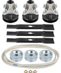Acebri 50 Inch Lawn Mower Deck Rebuild Kit With Three Heavy Duty Spindles And Sealed Bearings Fits Craftsman Z5600 Z5650 Zero Turn Mower Blades Replace OEM 618P09256 Smooth Operation Reliable Fix, kit parts