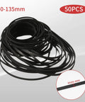 Cassette Tape Drive Belts 4mm Wide 40 To 135mm Lengths 50 Pack Flat Rubber Belts Replacement For Cassette Players