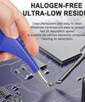 Pro Grade Desoldering Wick Set SR20 Two Sizes Solder Wick Braids 0.04 Inch And 0.08 Inch used on PCB close-up