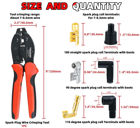 Pro Spark Plug Wire Crimping Tool Kit With Ratchet Crimper For Crimping Stripping And Cutting 7 To 8.5mm Spark Plug Wires
