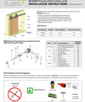 Barn Door Privacy Lock With Concealed Bolt And Ada Turn Square Rose, 3-1/2 Inch Backset, installation instructions