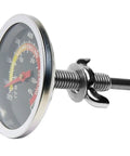 Stainless Steel BBQ Charcoal Grill Thermometer With Large 2.375 Inch Face And 2.875 Inch Stem, Easy Read Temperature Gauge