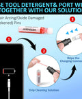 IPhone Cleaning Kit With Charging Port Cleaner Tools For AirPods And IPad Connectors Multi Tool Set steps in use for cleaning