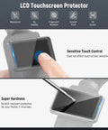LCD touchscreen protector for DJI Osmo Pocket 3 and 4 showing sensitive touch control and scratch resistance