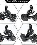Four angles of Rear Derailleur RD-TY21B for six or seven speed bikes direct mount upgrade with aluminum alloy and 11T pulleys