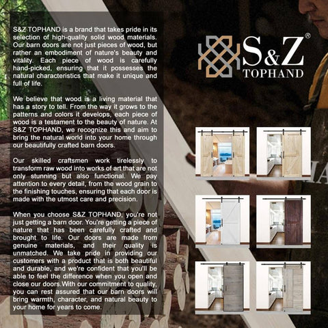 Unfinished Knotty Barn Door 42 By 84 Inches With Classic British Brace Solid Spruce Wood Double Sided Surface Panels Includes 8 Ft Sliding Door Hardware Kit Simple Assembly Ready To Stain Or Paint Great For Modern Rustic Homes displayed in multiples