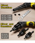 Badass Brushless Electric Rivet Nut Gun And Rivet Gun Combo For M3 To M12 Dual Purpose Power Tool with rivet and nut functions.
