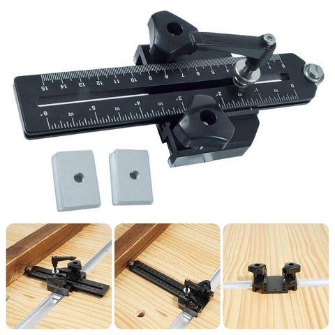 Pro Grade Aluminum T Track Jig For Precise Woodworking Cuts On Tablesaw, Bandsaw And Routers with adjustable scale and track.