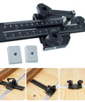 Pro Grade Aluminum T Track Positioning Jig For Woodworking displayed on wooden table surface
