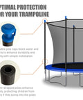 Universal Trampoline Pole Replacement, Heavy Duty Enclosure Straight Pole With Smooth Swap Design For 8 To 16 Ft Frames, close-up of pole caps and foam wrap.