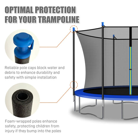 Kick Up Some Serious Backyard Fun With These Heavy Duty Universal Replacement Trampoline Poles designed for straight enclosure sets with foam safety enhancements.