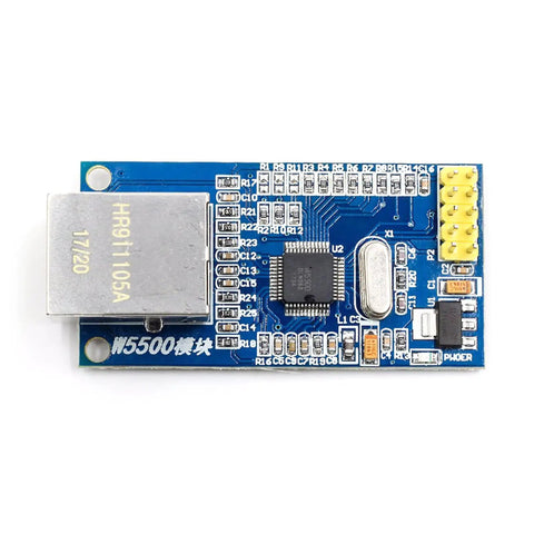 Ethernet Networking Module For 8051 Microcontroller Development Board Gear A Multi Compatibility Device Accessory With Built In Security Layer A Solid Pick For Industrial Control And Home Prototyping Projects, top view, W5500 module