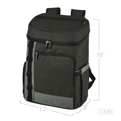 Insulated Cooler Backpack For 4 With Plates And Glasses Lightweight Lunch Pack featuring zippers, dimensions 18x13x8 inches, portable design.