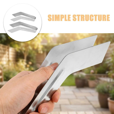 Two Pack Plant Transplanting Tong Set Stainless Steel Tweezers Long Bent Tips For Seedlings Bonsai Care Reptile Feeding Garden Crafting 7 Inch And 9 Inch, silver bent tips close-up