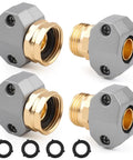 2 Pack Garden Hose Repair Kit With Hose End Mender Set Fits Three Quarter Inch And Five Eighth Inch Connectors Includes 2 Male 2 Female Couplings Zinc Clamps Aluminum Joints And 4 Extra Rubber Washers For Leak Proof Water Repair